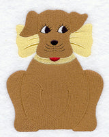 Gingham Dog Quilt Block - Lg