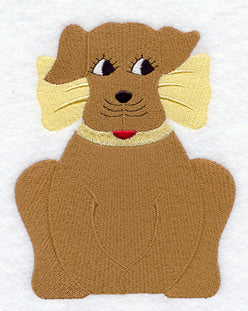 Gingham Dog Quilt Block - Lg