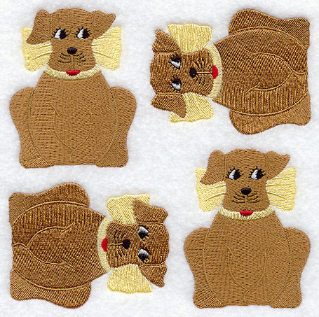 Gingham Dog Quilt Block - 4 Block Lg