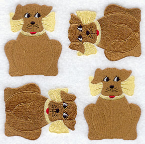 Gingham Dog Quilt Block - 4 Block Lg