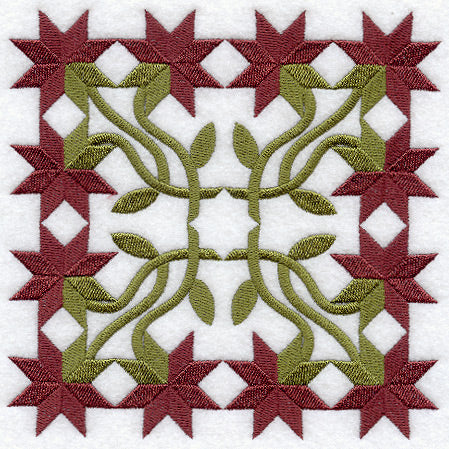 Peony Quilt Block - 4 Block Lg