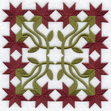 Peony Quilt Block - 4 Block Lg