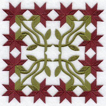 Peony Quilt Block - 4 Block Lg