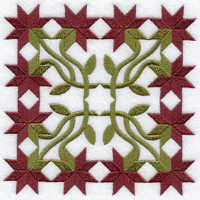 Peony Quilt Block - 4 Block Lg