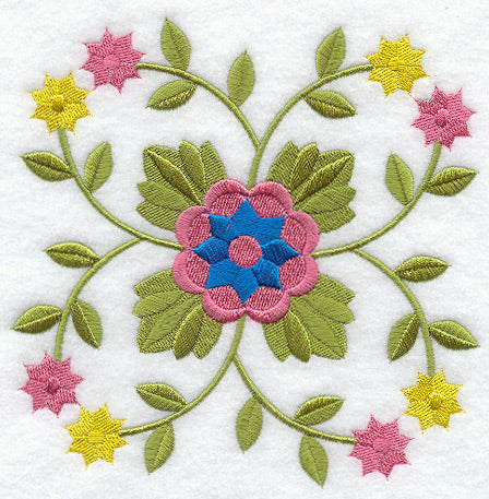 Rose of Sharon Quilt Block - Lg