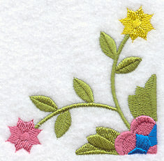 Rose of Sharon Quilt Block - Quarter Lg