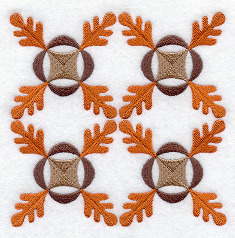 Oak Leaf Quilt Block - 4 Block Lg
