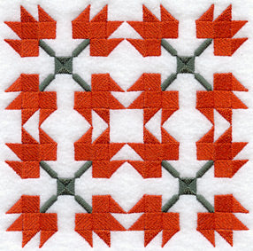 Maple Leaf Quilt Block - 4 Block Lg