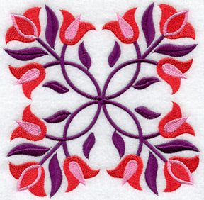 Triple Tulips Quilt Block - Lg