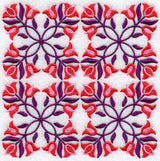 Triple Tulips Quilt Block - 4 Block Lg
