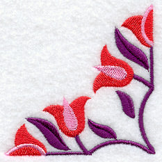 Triple Tulips Quilt Block - Quarter Lg