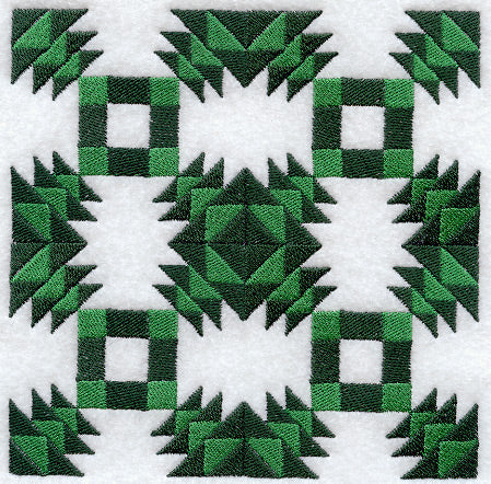 Trees in the Park Quilt Block - 4 Block Lg