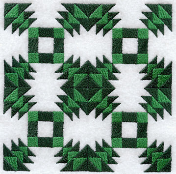 Trees in the Park Quilt Block - 4 Block Lg