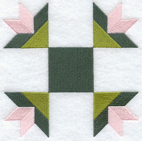 Sage Bud Quilt Block - Lg