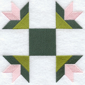 Sage Bud Quilt Block - Lg