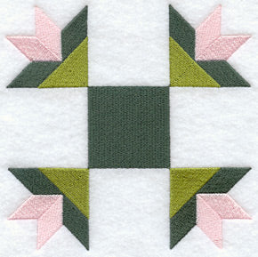 Sage Bud Quilt Block - Lg