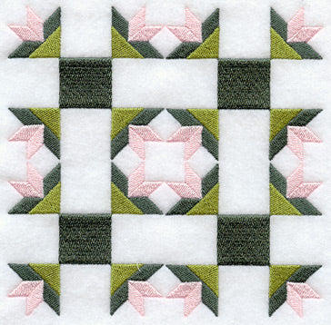 Sage Bud Quilt Block - 4 Block Lg