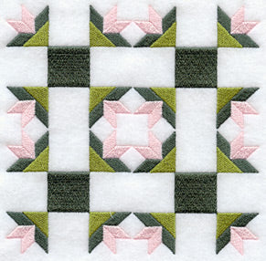 Sage Bud Quilt Block - 4 Block Lg