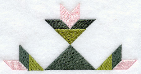 Sage Bud Quilt Block - Half Lg