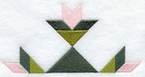 Sage Bud Quilt Block - Half Lg