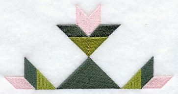 Sage Bud Quilt Block - Half Lg