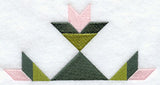 Sage Bud Quilt Block - Half Lg