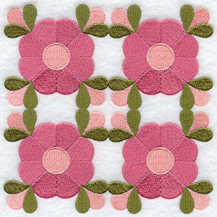 Mountain Rose Quilt Block - 4 Block Lg