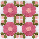 Mountain Rose Quilt Block - 4 Block Lg