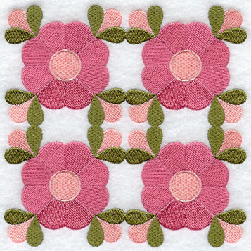 Mountain Rose Quilt Block - 4 Block Lg