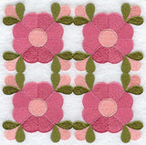 Mountain Rose Quilt Block - 4 Block Lg