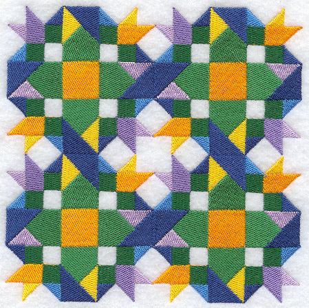 Spring Burst Quilt Block - 4 Block Lg