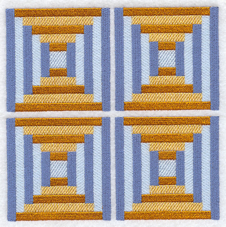 Log Cabin 1 Quilt Block - 4 Block Lg