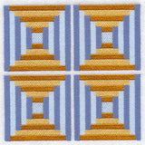 Log Cabin 1 Quilt Block - 4 Block Lg