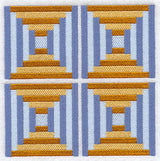 Log Cabin 1 Quilt Block - 4 Block Lg