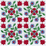 Rose and Tulip Quilt Block 1 - 4 Block Lg