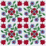 Rose and Tulip Quilt Block 1 - 4 Block Lg
