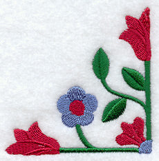 Rose and Tulip Quilt Block 1 - Quarter Lg