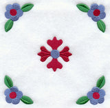 Rose and Tulip Quilt Block 2 - Lg