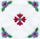 Rose and Tulip Quilt Block 2 - Lg