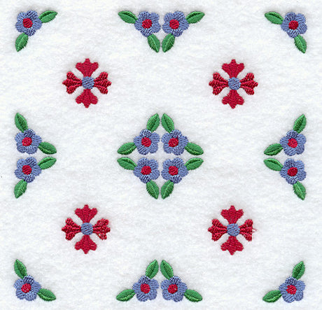 Rose and Tulip Quilt Block 2 - 4 Block Lg