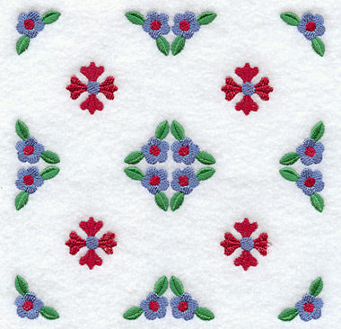 Rose and Tulip Quilt Block 2 - 4 Block Lg