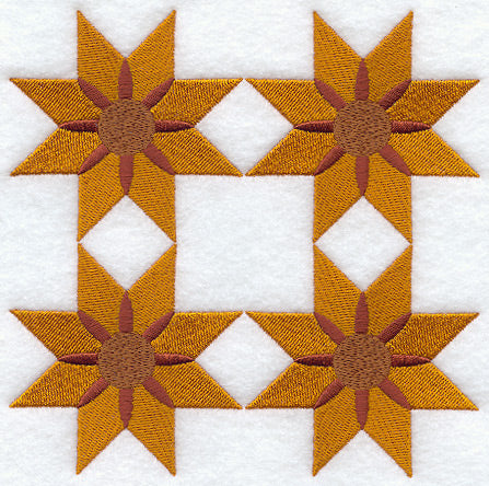 Kansas Sunflower Quilt Block - 4 Block Lg