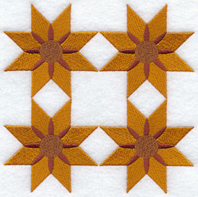 Kansas Sunflower Quilt Block - 4 Block Lg