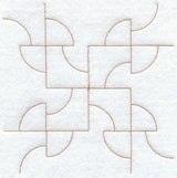 Drunkard's Path Quilting Square (Double Run)