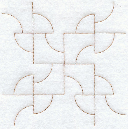 Drunkard's Path Quilting Square (Double Run)