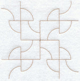 Drunkard's Path Quilting Square (Double Run)