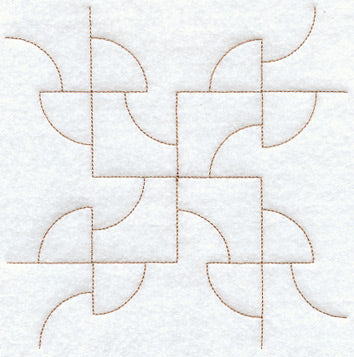 Drunkard's Path Quilting Square (Double Run)