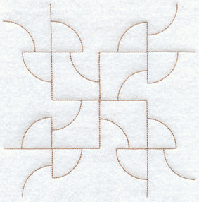 Drunkard's Path Quilting Square (Double Run)