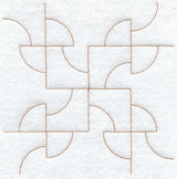 Drunkard's Path Quilting Square (Double Run)