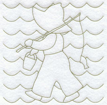 Fisherman Fred Quilting Square (Double Run)